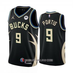 Maillot Milwaukee Bucks Bobby Portis NO 9 Statement 2022-23 Noir