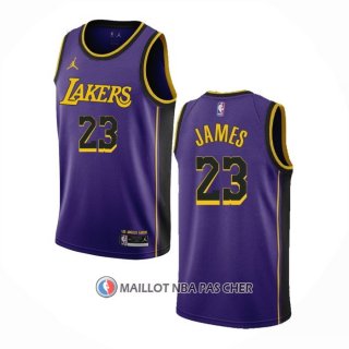Maillot Los Angeles Lakers LeBron James NO 23 Statement 2022-23 Volet
