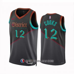 Maillot Washington Wizards Xavier Cooks NO 12 Ville 2023-24 Noir