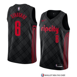 Maillot Portland Trail Blazers Nik Stauskas Ville 2018 Noir