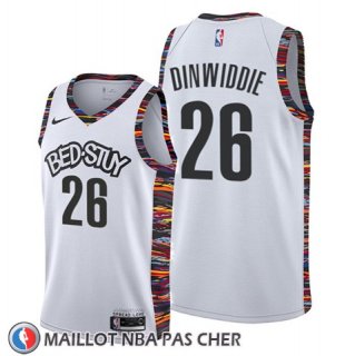 Maillot Brooklyn Nets Spencer Dinwiddie Ville Edition Blanc