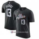 Maillot Manche Courte Los Angeles Clippers Paul George Ville 2022-23 Noir