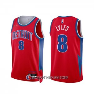 Maillot Detroit Pistons Trey Lyles NO 8 Ville 2021-22 Rouge