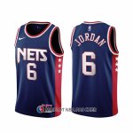 Maillot Brooklyn Nets Deandre Jordan NO 6 Ville 2021-22 Bleu