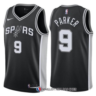 Maillot Authentique San Antonio Spurs Parker 2017-18 9 Noir