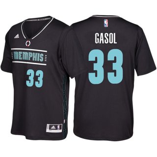 Maillot Manga Cort Marc Gasol Grizzlies 33 Noir