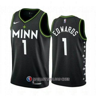 Maillot Minnesota Timberwolves Anthony Edwards Ville 2020-21 Noir