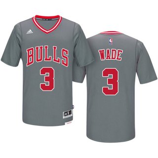 Maillot Manga Cort Dwyane Wade Bulls 3 Gris