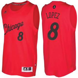 Maillot Navidad 2016 Robin Lopez Bulls 8 Rouge