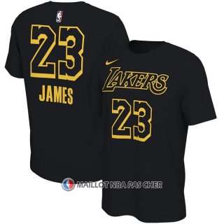Maillot Manche Courte Los Angeles Lakers Lebron James Noir