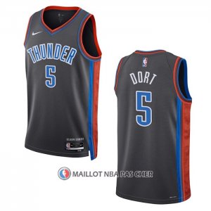 Maillot Oklahoma City Thunder Luguentz Dort NO 5 Ville 2022-23 Gris