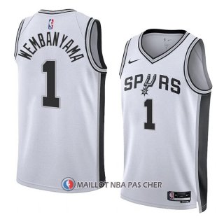 Maillot San Antonio Spurs Victor Wembanyama NO 1 Association 2022-23 Blanc