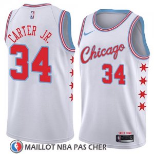 Maillot Chicago Bulls Wendell Carter Jr. No 34 Ciudad 2018 Blanc