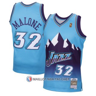 Maillot Utah Jazz Karl Malone NO 32 Mitchell & Ness 1996-97 Bleu