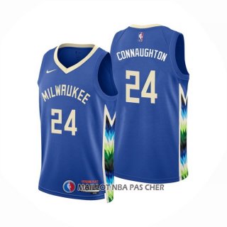 Maillot Milwaukee Bucks Pat Connaughton NO 24 Ville 2022-23 Bleu