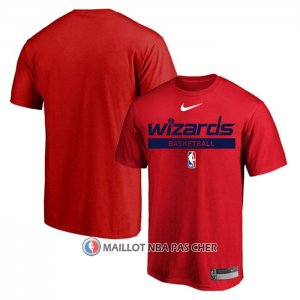 Maillot Manche Courte Washington Wizards Practice Performance 2022-23 Rouge