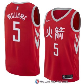 Maillot Houston Rockets Troy Williams Ville 2018 Rouge