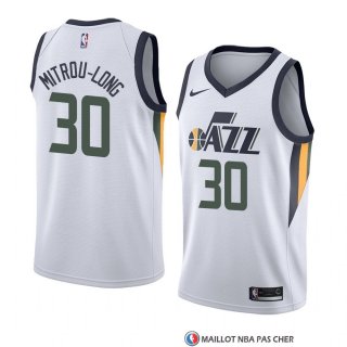 Maillot Utah Jazz Naz Mitrou-long Association 2018 Blanc