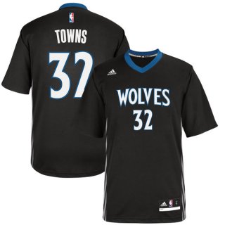 Maillot Manche Courte Timberwolves Townse 32 Noir