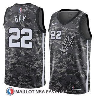 Maillot San Antonio Spurs Rudy Gay No 22 Ciudad 2018 Gris