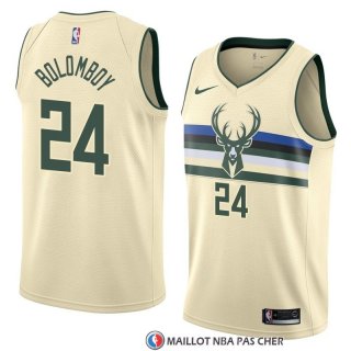 Maillot Milwaukee Bucks Joel Bolomboy Ville 2018 Crema