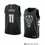 Maillot Milwaukee Bucks Brook Lopez Statement 2018 Noir