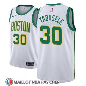 Maillot Boston Celtics Guerschon Yabusele No 30 Ciudad 2018-19 Blanc  Maillot Boston Celtics Guerschon Yabusele No 30 Ciudad 2018-19 Blanc