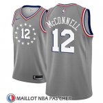 Maillot Philadelphia 76ers T.j. Mcconnell No 12 Ciudad 2018-19 Gris