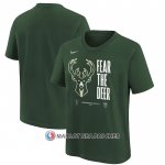 Maillot Manche Courte Milwaukee Bucks 2023 NBA Playoffs Mantra Vert