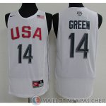 Maillot USA Dream 12 Teams Green #14 Blanc
