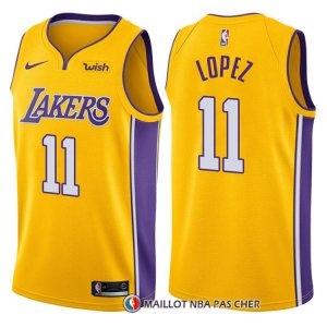Maillot Authentique Los Angeles Lakers Lopez 2017-18 11 Jaune