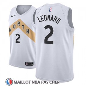 Maillot Tornto Raptors Kawhi Leonard No 2 Ciudad 2018 Blanc