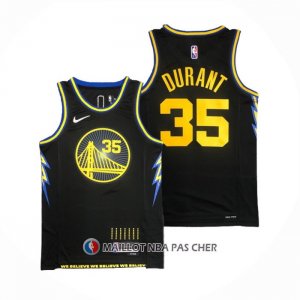 Maillot Golden State Warriors Kevin Durant NO 35 Ville 2021-22 Noir