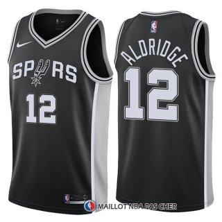 Maillot Authentique San Antonio Spurs Aldridge 2017-18 12 Noir