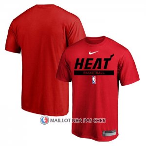 Maillot Manche Courte Miami Heat Practice Performance 2022-23 Rouge