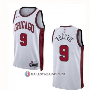 Maillot Chicago Bulls Nikola Vucevic NO 9 Ville 2022-23 Blanc