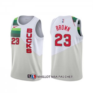 Maillot Milwaukee Bucks Sterling Brown Earned Blanc