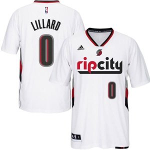 Maillot Manche Courte Blazers Lillard 0 Blanc