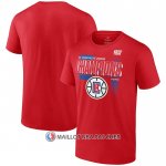 Maillot Manche Courte Los Angeles Clippers 2024 Pacific Division Champions Rouge