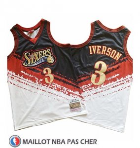Maillot Philadelphia 76ers Allen Iverson Mitchell & Ness Noir Rouge
