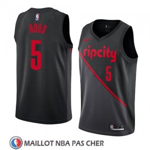 Maillot Portland Trail Blazers Rodney Hood Ville 2019 Noir