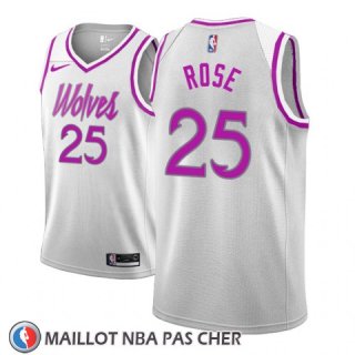 Maillot Minnesota Timberwolves Derrick Rose No 25 Earned 2018-19 Gris