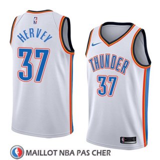 Maillot Oklahoma City Thunder Kevin Hervey No 37 Association 2018 Blanc