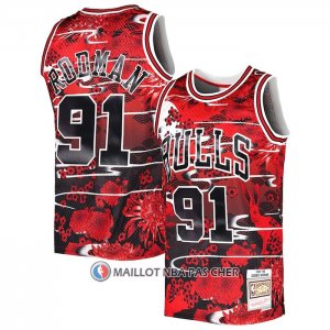 Maillot Chicago Bulls Dennis Rodman NO 91 Mitchell & Ness Lunar New Year Rouge