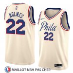 Maillot Philadelphia 76ers Richaun Holmes No 22 Ciudad 2018 Crema