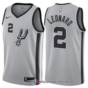 Maillot Authentique San Antonio Spurs Leonard 2017-18 2 Gris