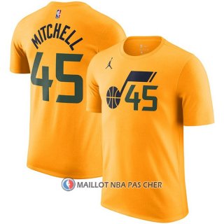 Maillot Manche Courte Utah Jazz Donovan Mitchell Statement Jaune