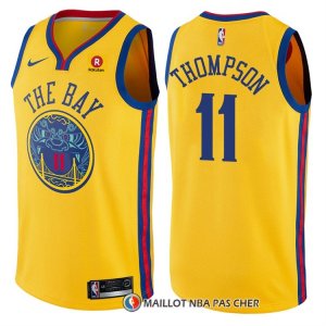 Maillot Golden State Warriors Klay Thompson Ville 11 Jaune