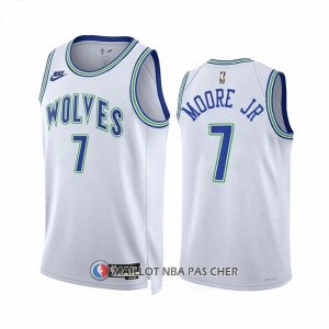Maillot Minnesota Timberwolves Wendell Moore JR NO 7 Classic 2023-24 Blanc
