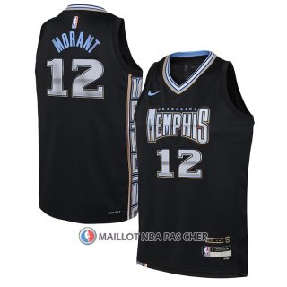 Maillot Enfant Memphis Grizzlies Ja Morant NO 12 Ville 2022-23 Noir